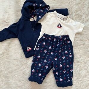 First Impressions Navy and White Nautical Baby Layette